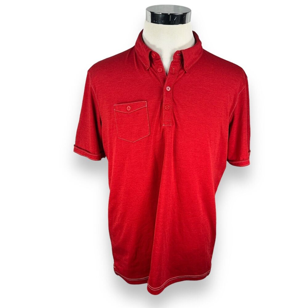 Ping Polo Shirt Mens XL Red Sensor cool Golf Short Sleeve‎ Pointed Collar Pocket